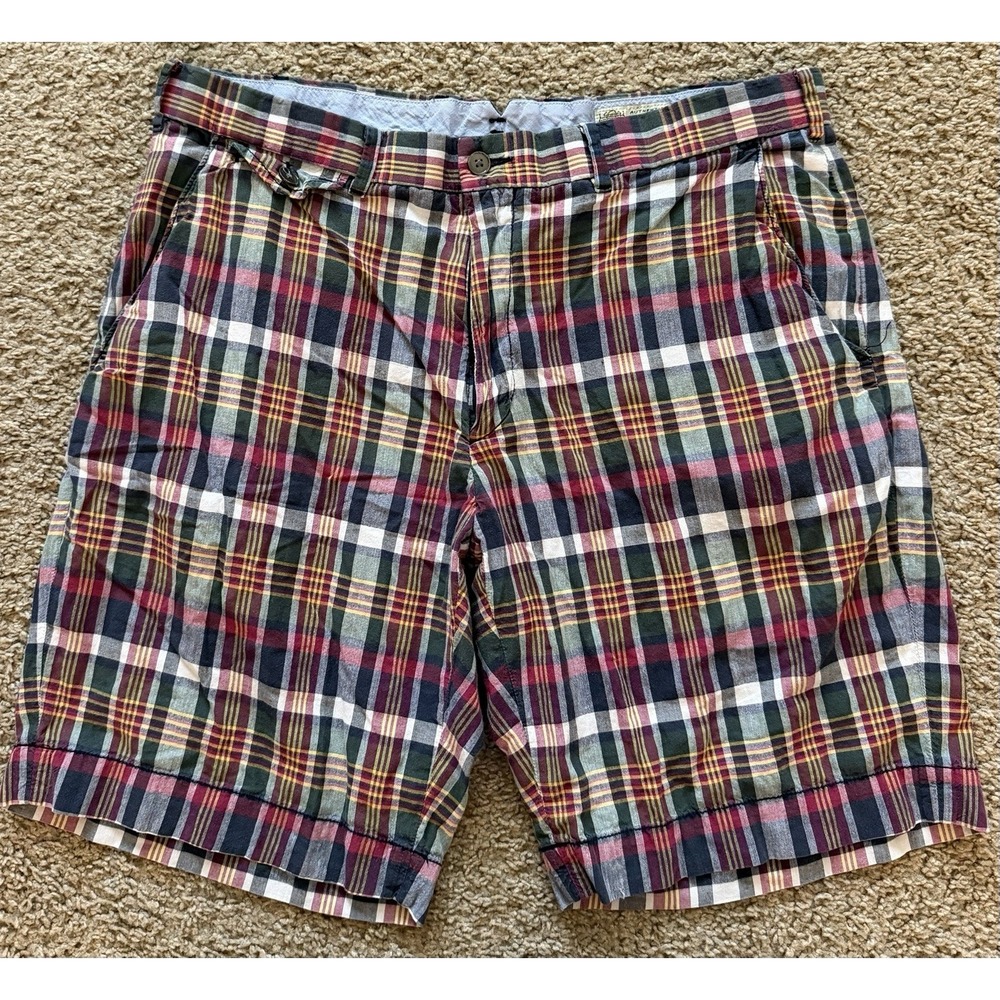 Polo Ralph Lauren Mens India Madras Plaid Shorts Size 35 Colorful 9"